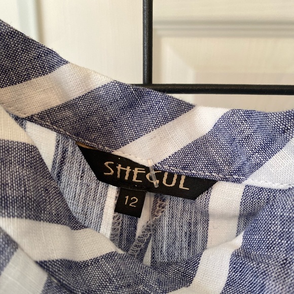 NWOT women’s chambray striped wide leg crop - Picture 6 of 6